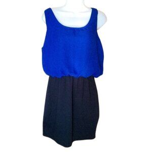 Royal Blue and Black Sleeveless Dress Size XL Fits Medium  ---